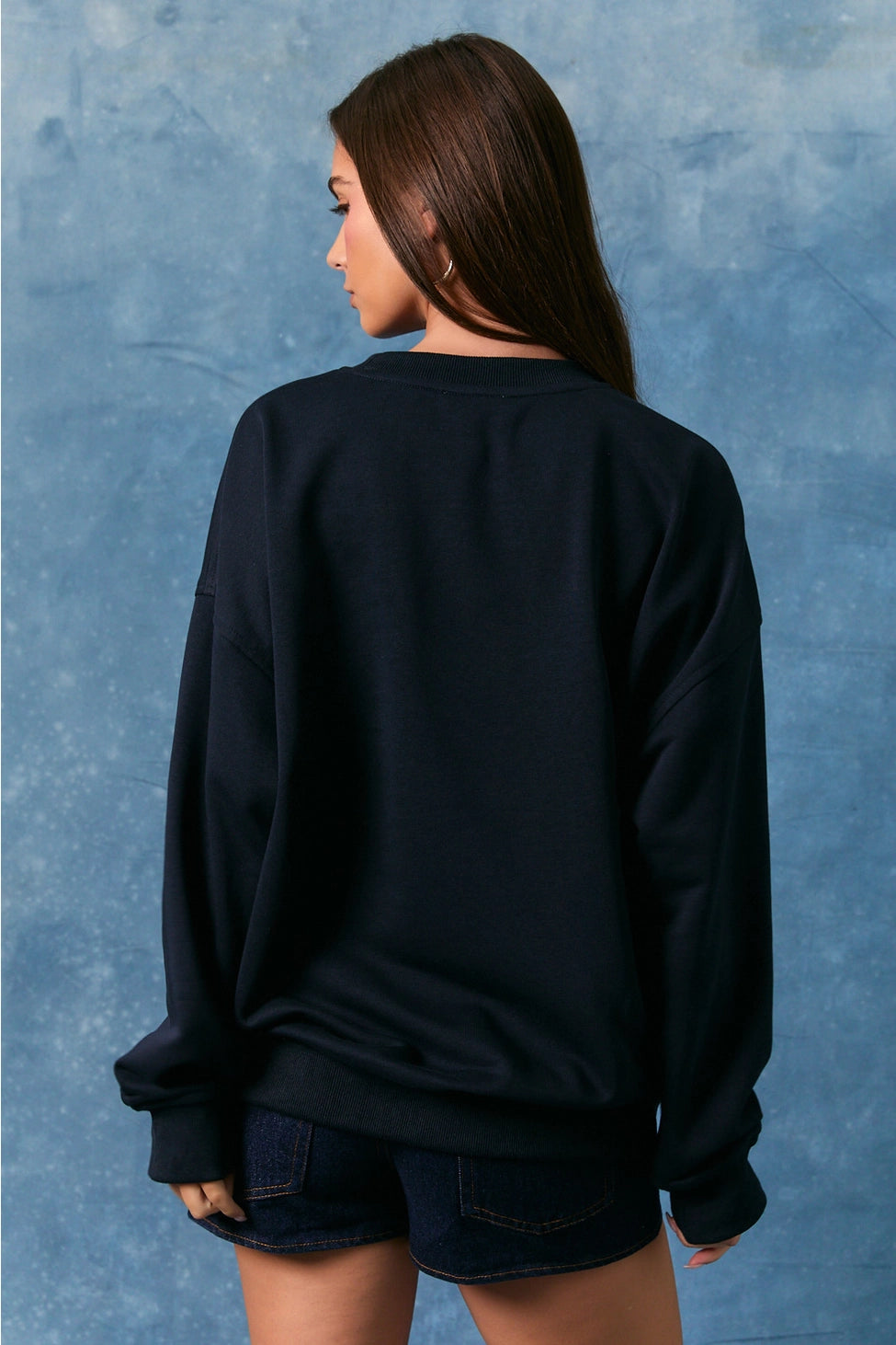 USA Flag Long Sleeve Crew Neck Oversized Sweatshirt