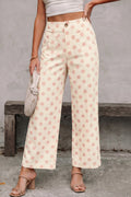 Polka Dot Patched Pocket Loose Pants