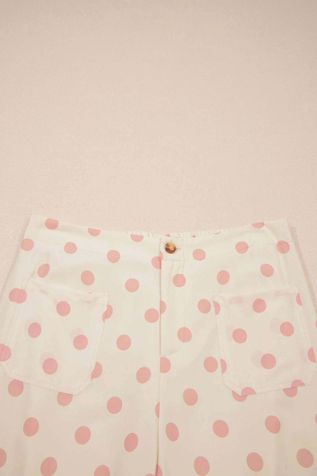 Polka Dot Patched Pocket Loose Pants