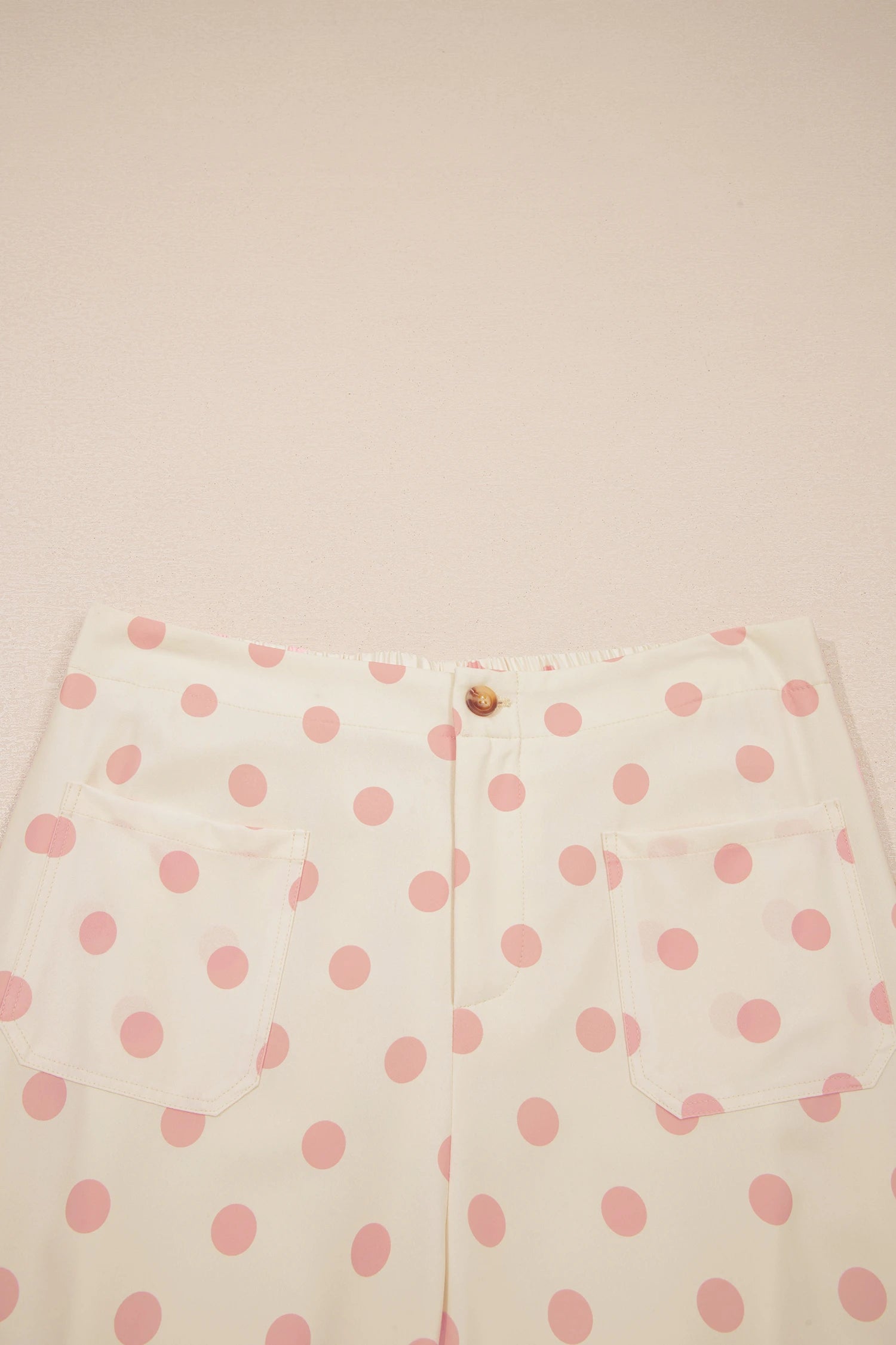 Polka Dot Patched Pocket Loose Pants