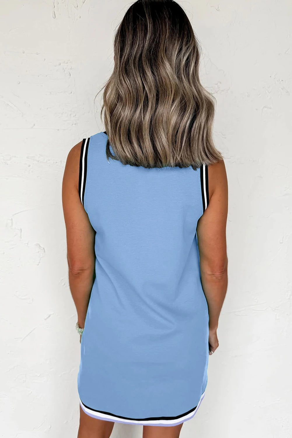 V-Neck Sleeveless Mini Dress