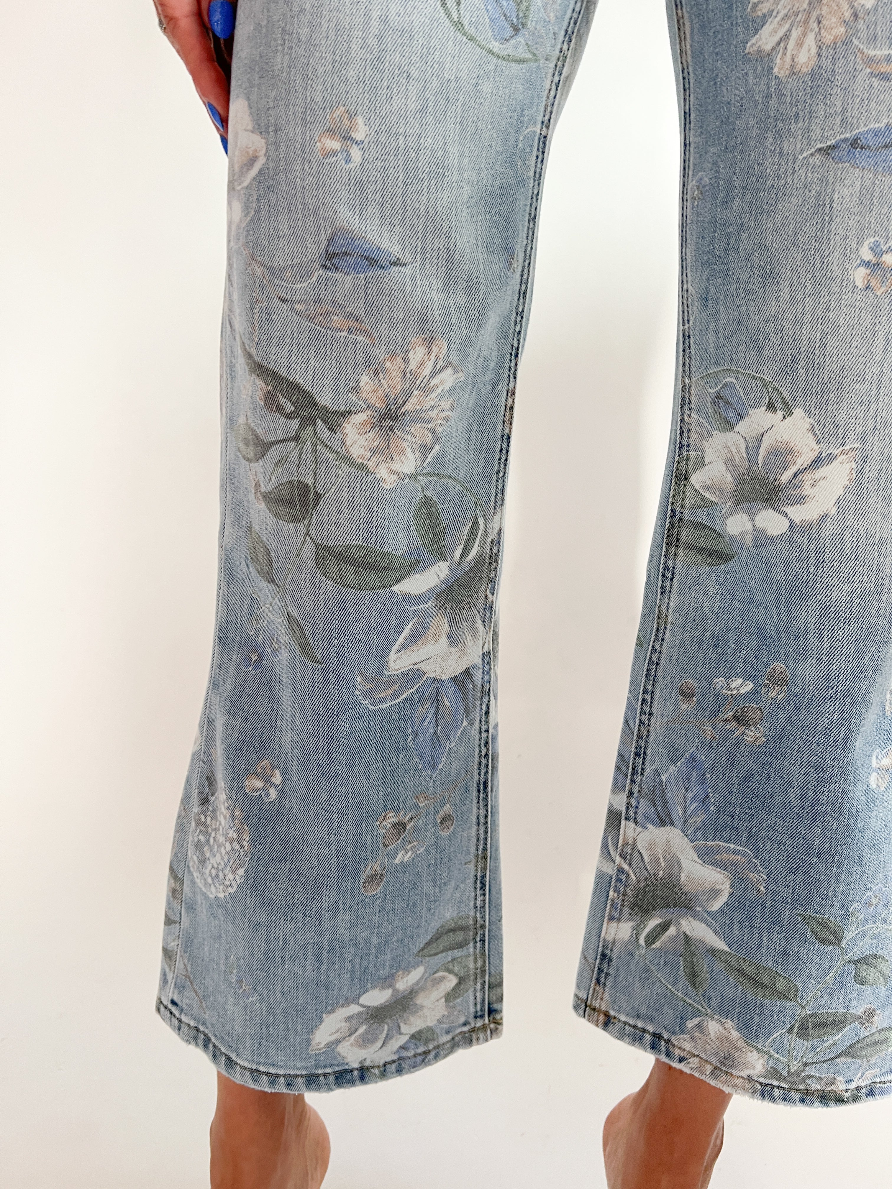 Super High Rise Floral Vintage Flare Jeans
