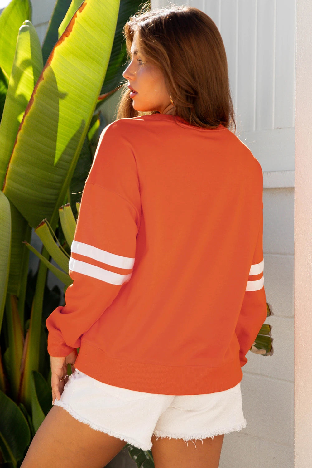 Orange Varsity Drop Shoulder Sweatshirt