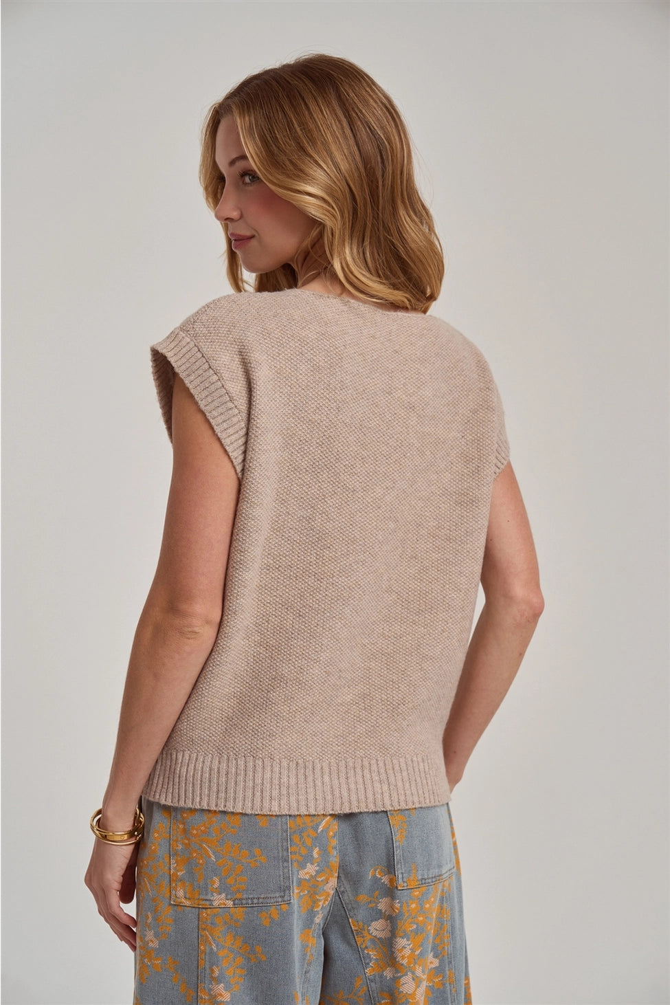 Textured V Neck Relaxed Fit Essential Casual Dolman Sweater