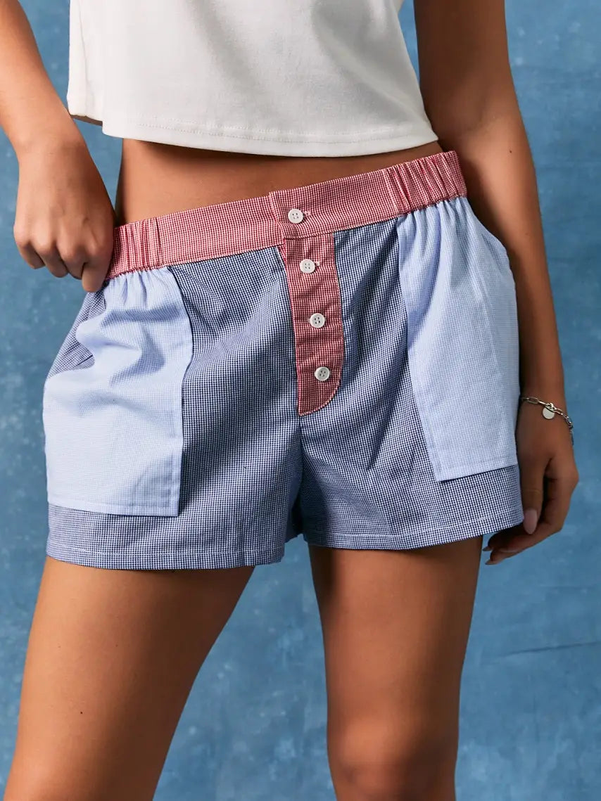 Low Rise Contrast Detail Shorts
