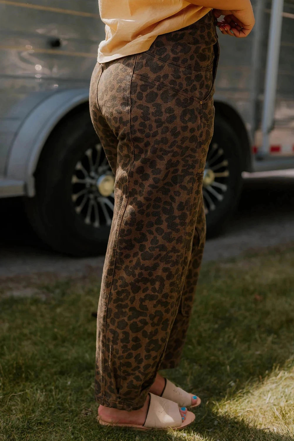 Patchwork Leopard Print Jeans