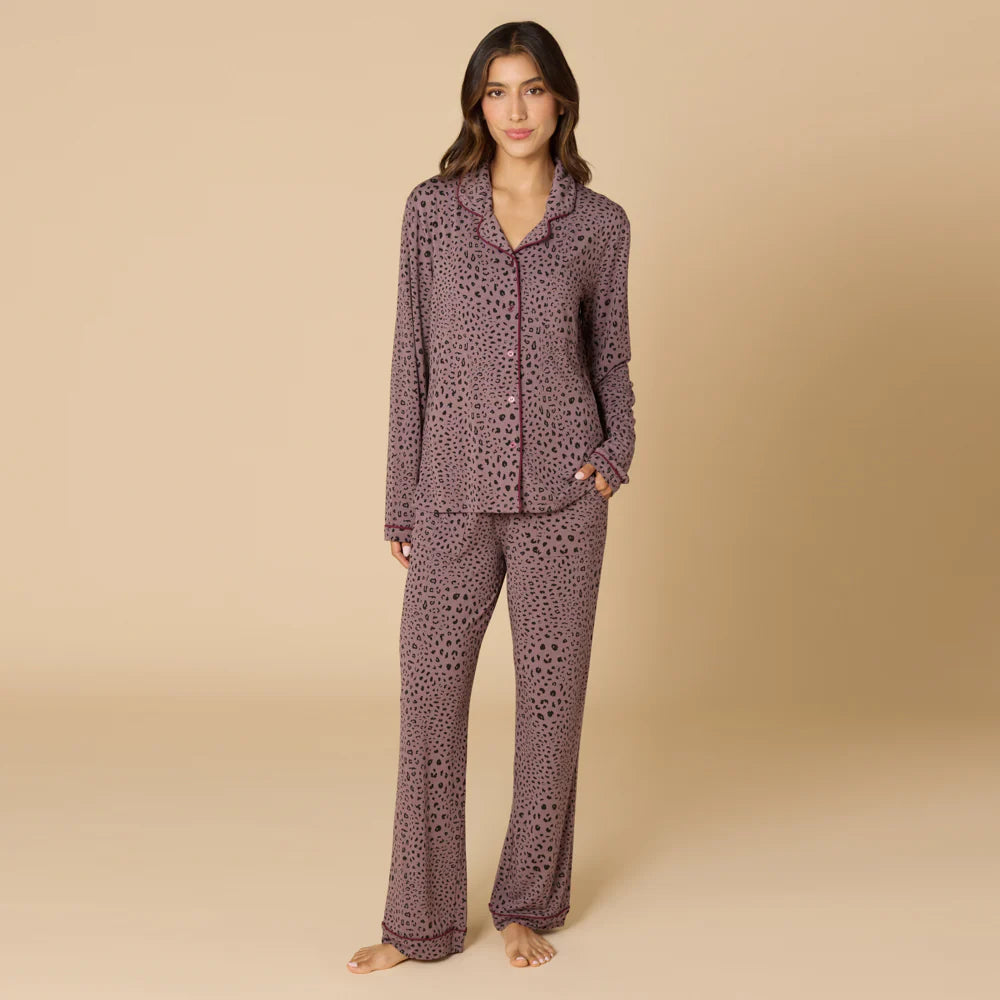 Aria Slim Notch Collar PJ Set - Wild Drift Wood