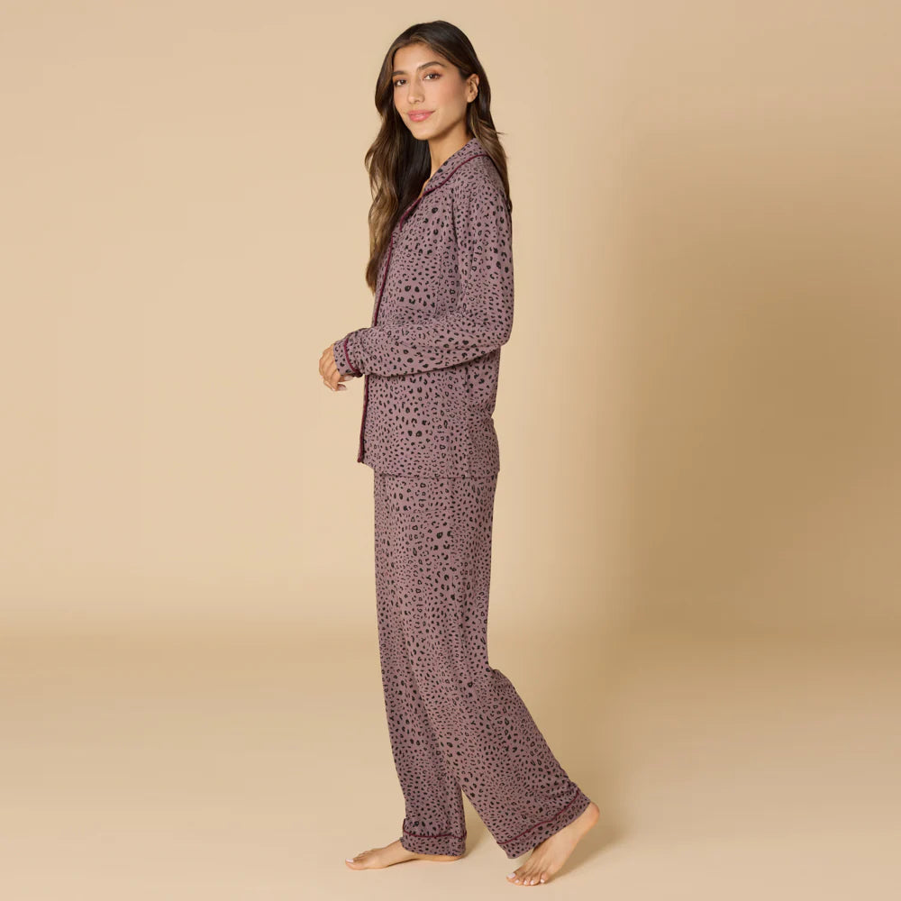 Aria Slim Notch Collar PJ Set - Wild Drift Wood
