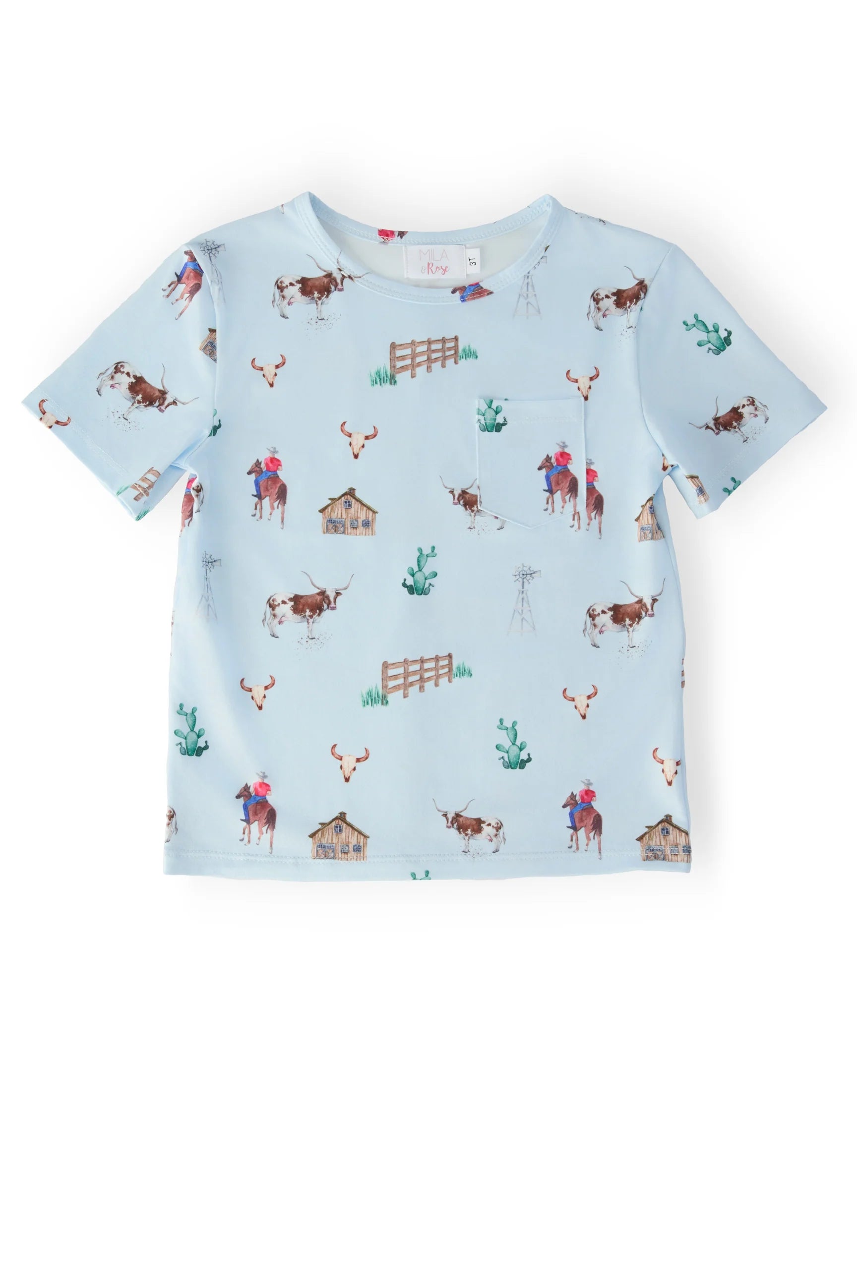 Boys Ranch Hand S/S Shorty One-Piece/Pocket Tee