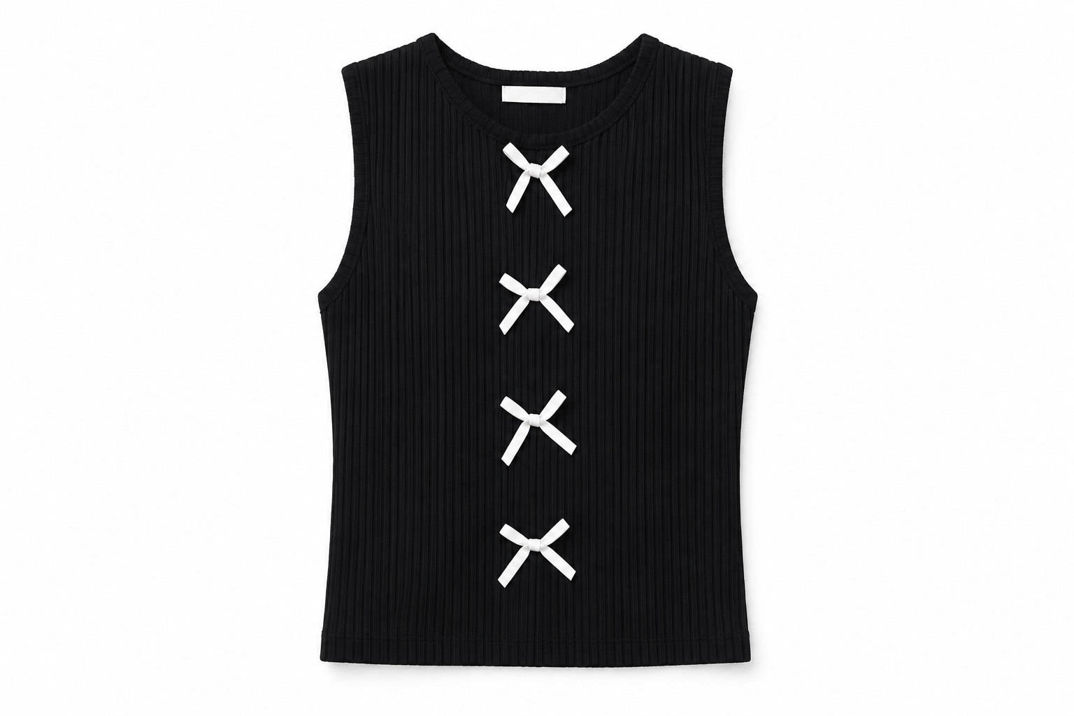 Bow Front Sleeveless Sweater
