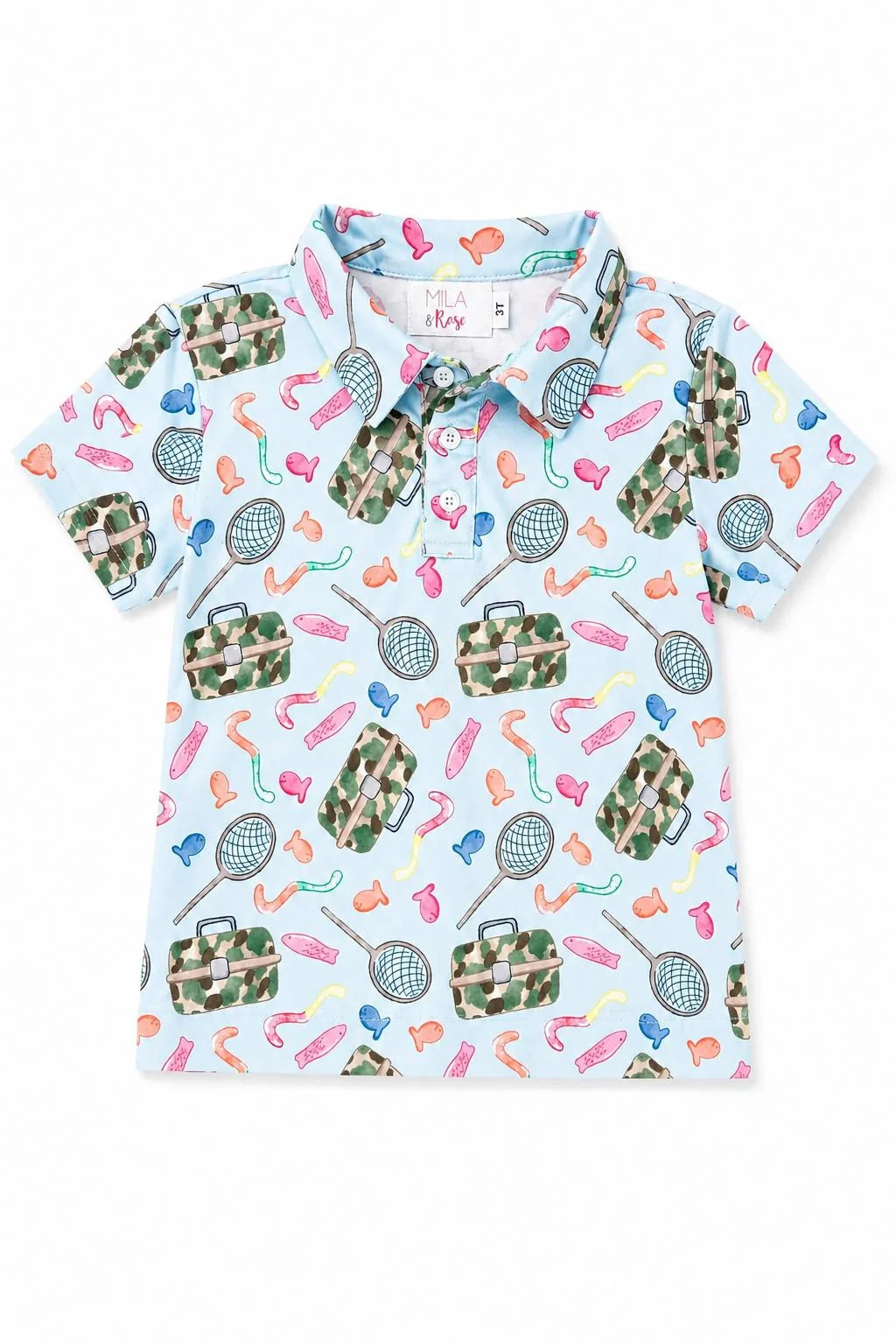 Boys Fishing Snacks Shorty One-Piece/Polo