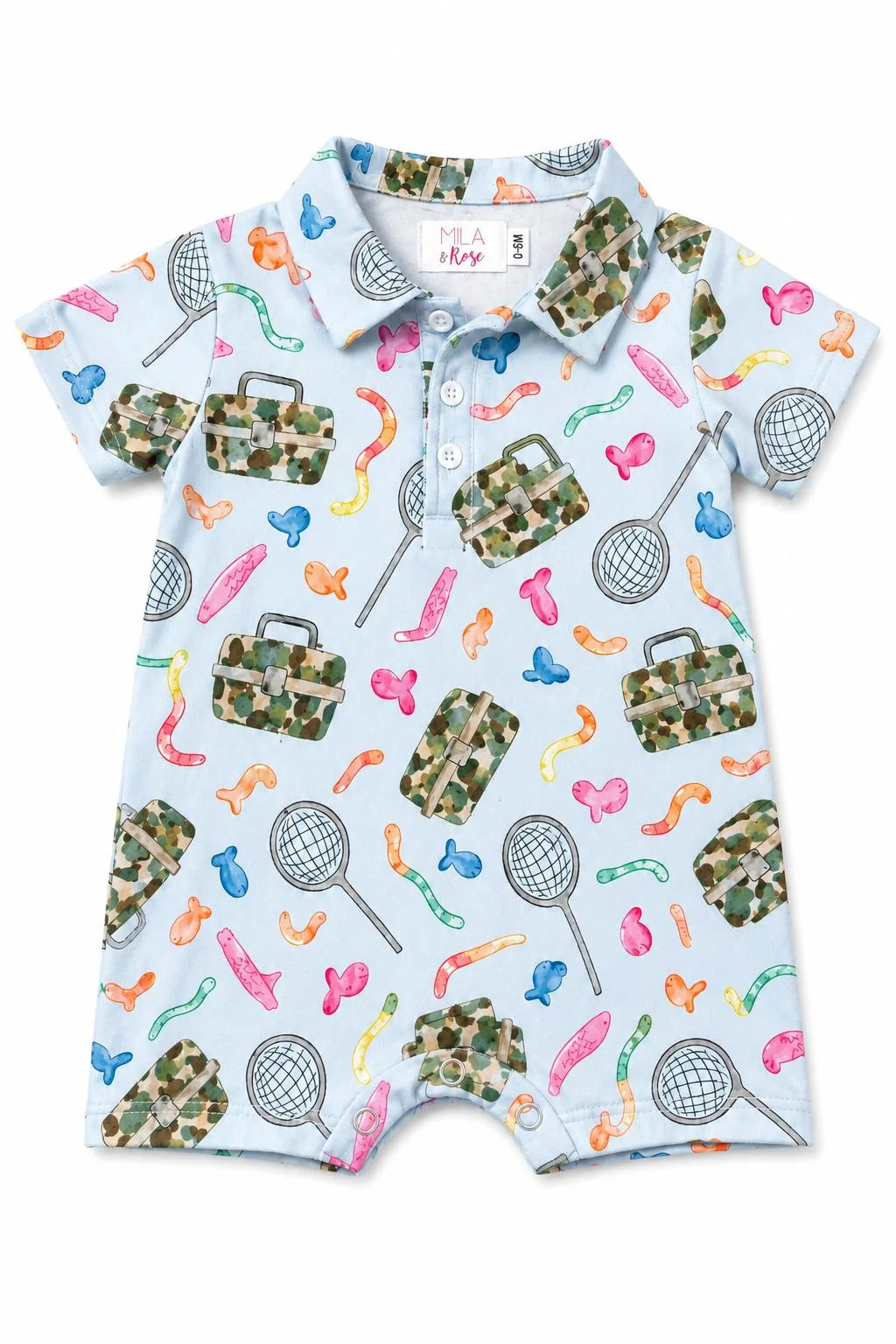 Boys Fishing Snacks Shorty One-Piece/Polo