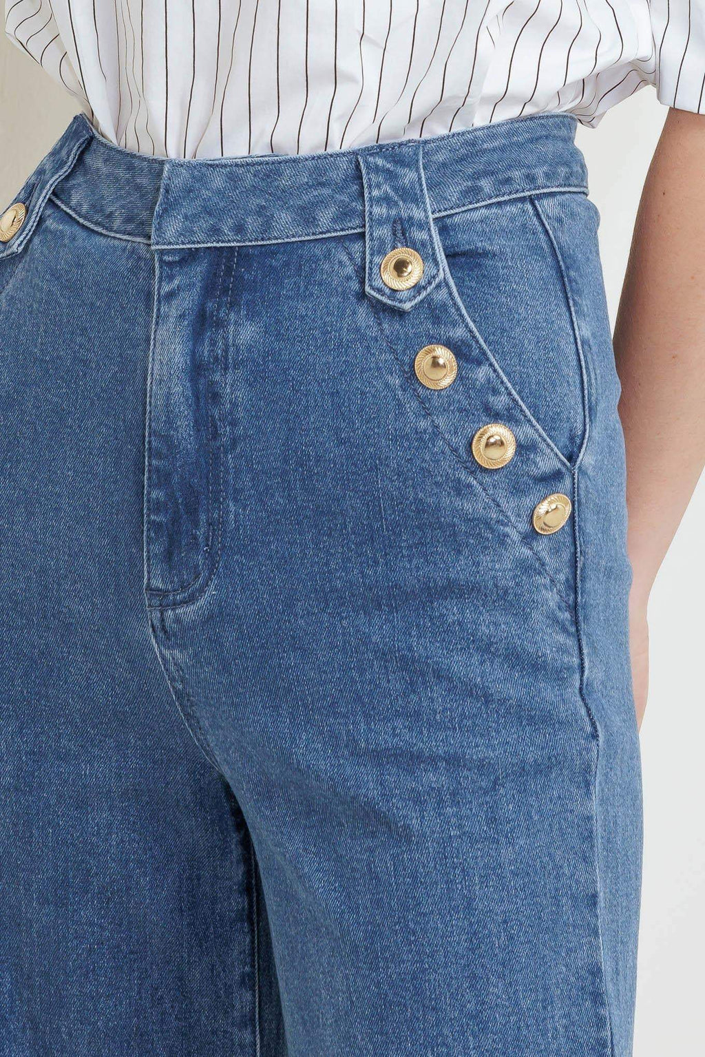 A Washed Denim Pant
