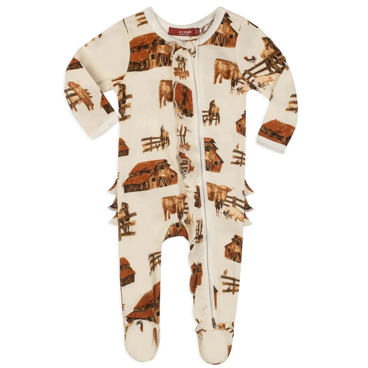 Organic Ruffle Zipped Sleepover - Homestead