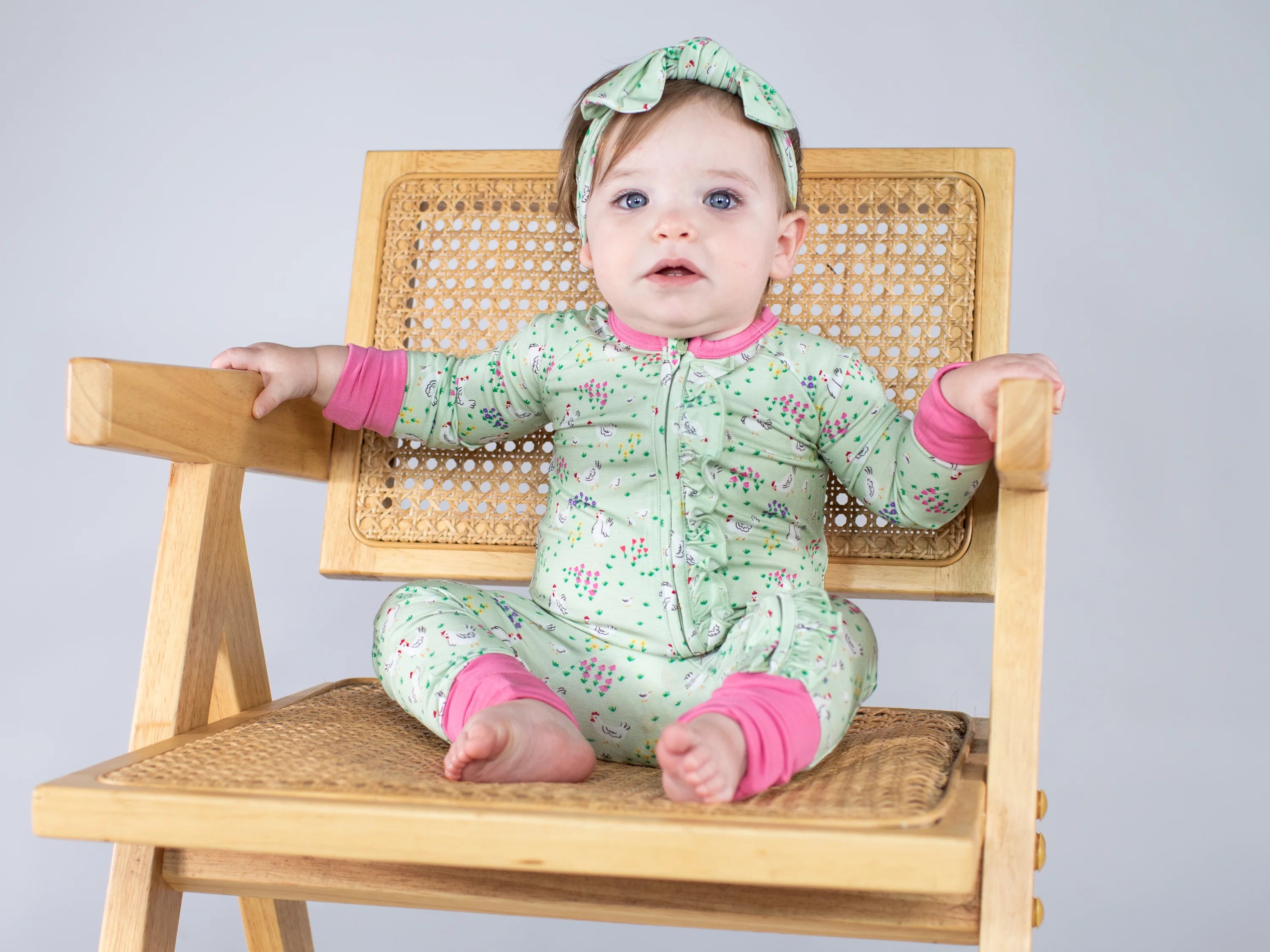 Goosies Zip Pajamas - Spring Chicken