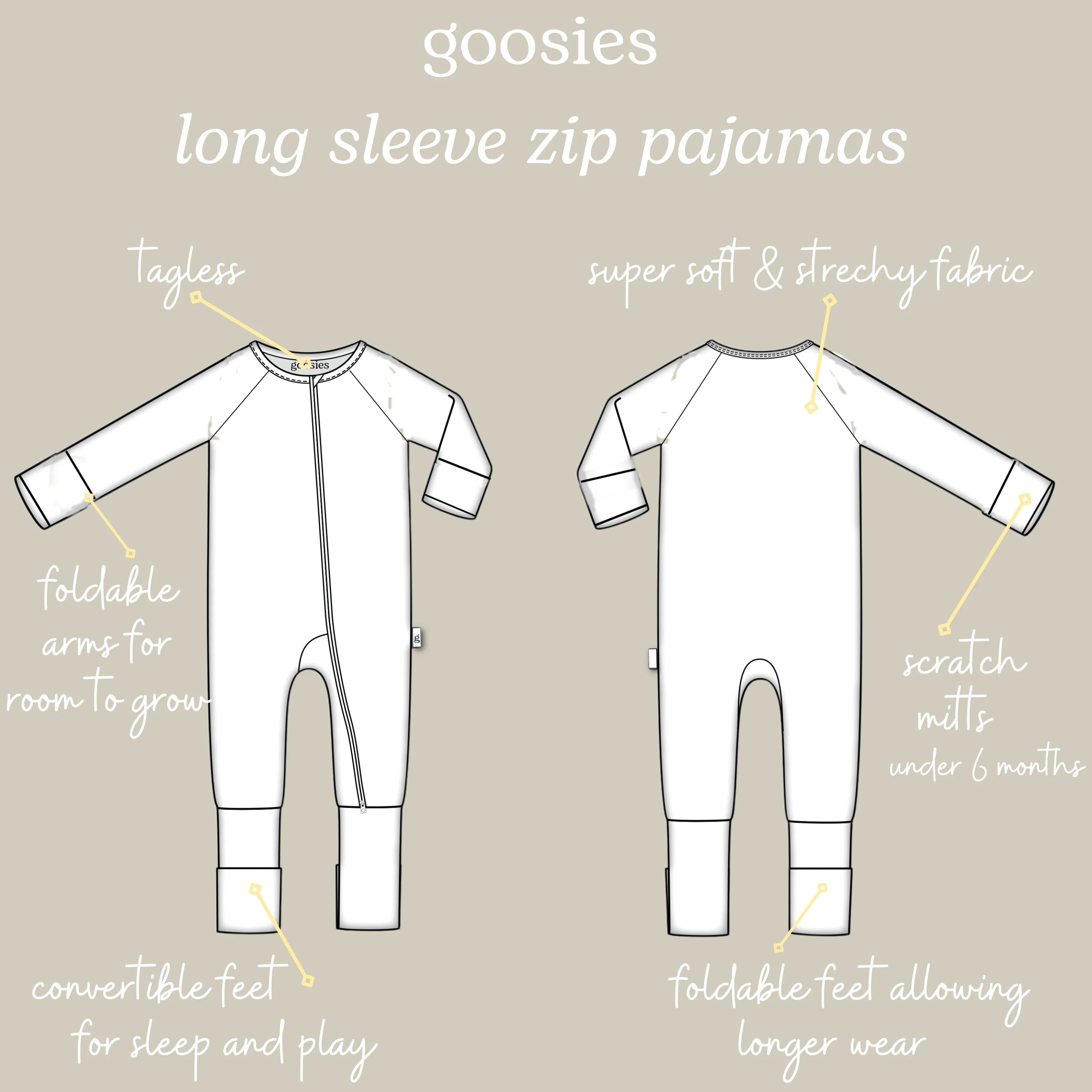 Goosies Zip Pajamas - Spring Chicken