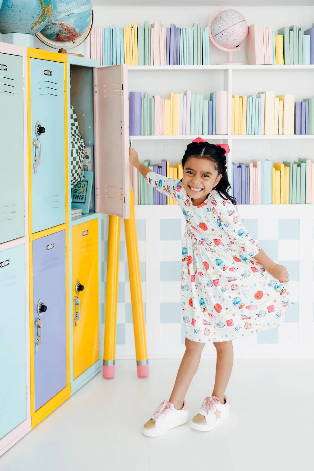 Smarty Pants 3/4 Sleeve Twirl Dress