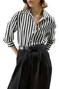 Fitted Cuff Button Up Striped Shirt