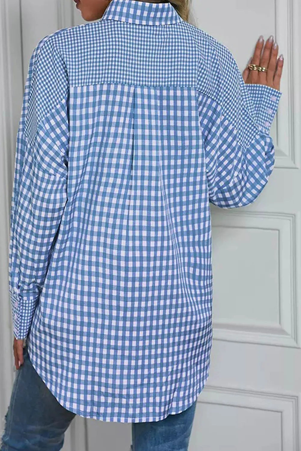 Sky Blue Stripe Button Up Long Sleeve Shirt