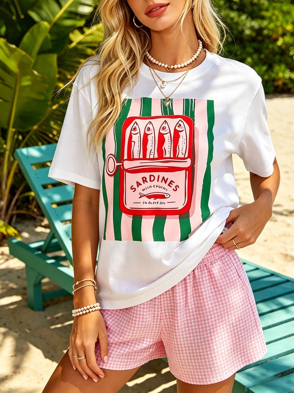 Sardines in Oil Striped Cotton Tee