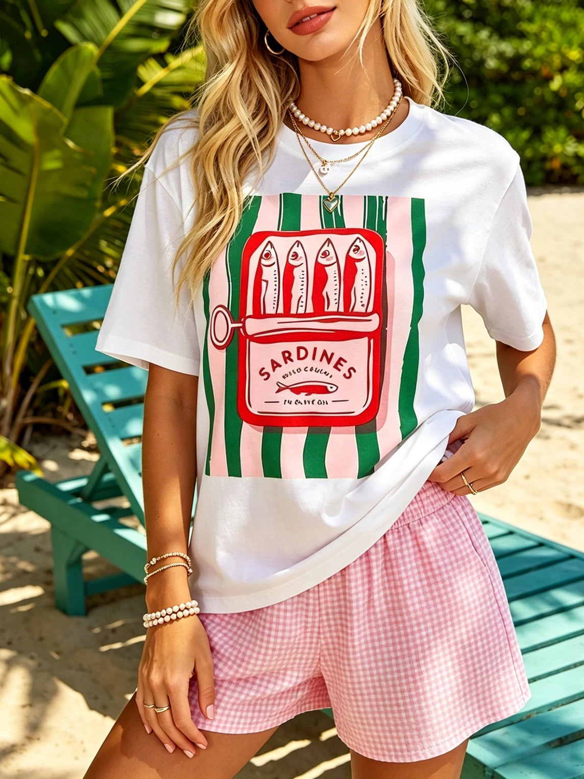 Sardines in Oil Striped Cotton Tee