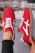 Lace Up Sneakers - Racing Red