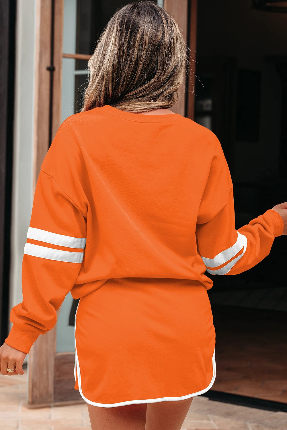 Varsity Stripe Pullover Mini Skort Set