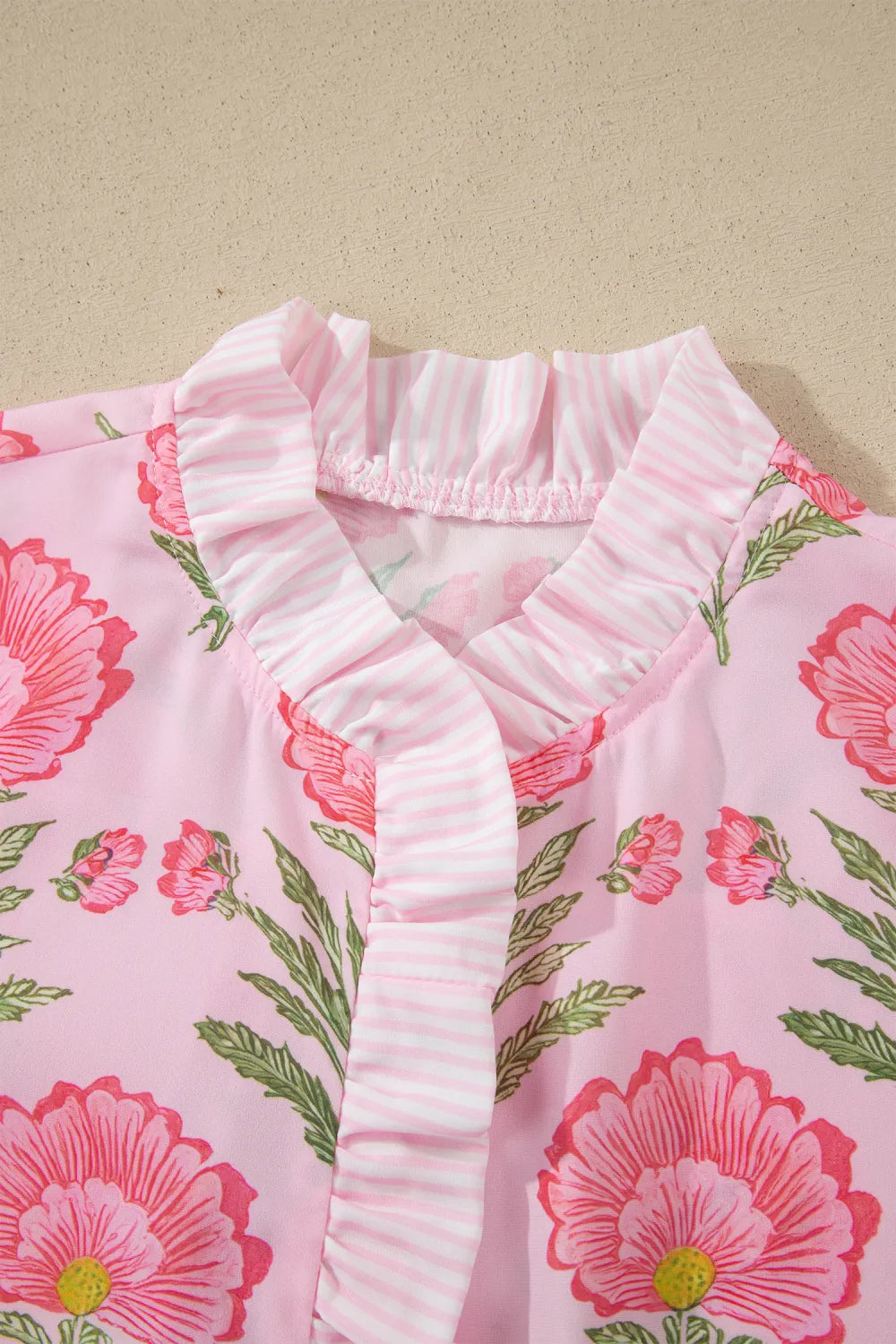 Sweet Blooms Puff Sleeve Shirt - Pink