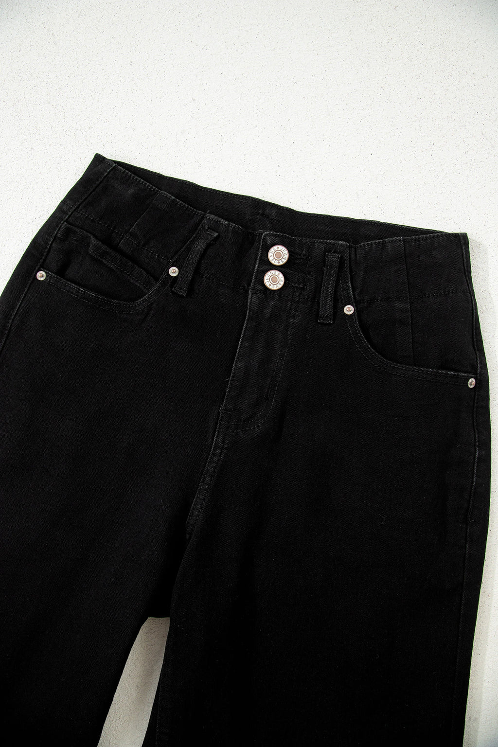 2 Button High Waist Wide Leg Jeans