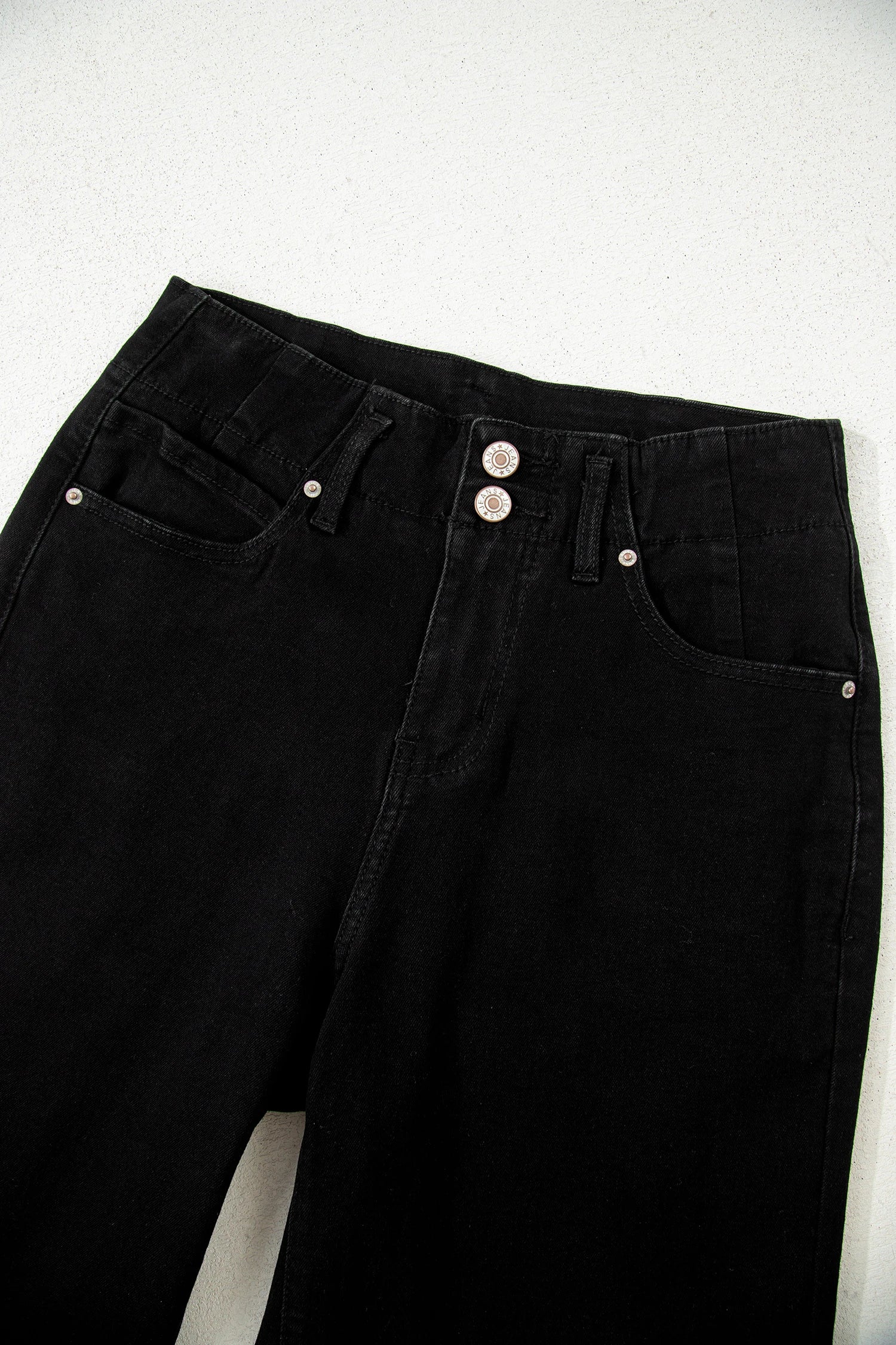 2 Button High Waist Wide Leg Jeans