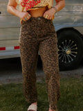 Patchwork Leopard Print Jeans