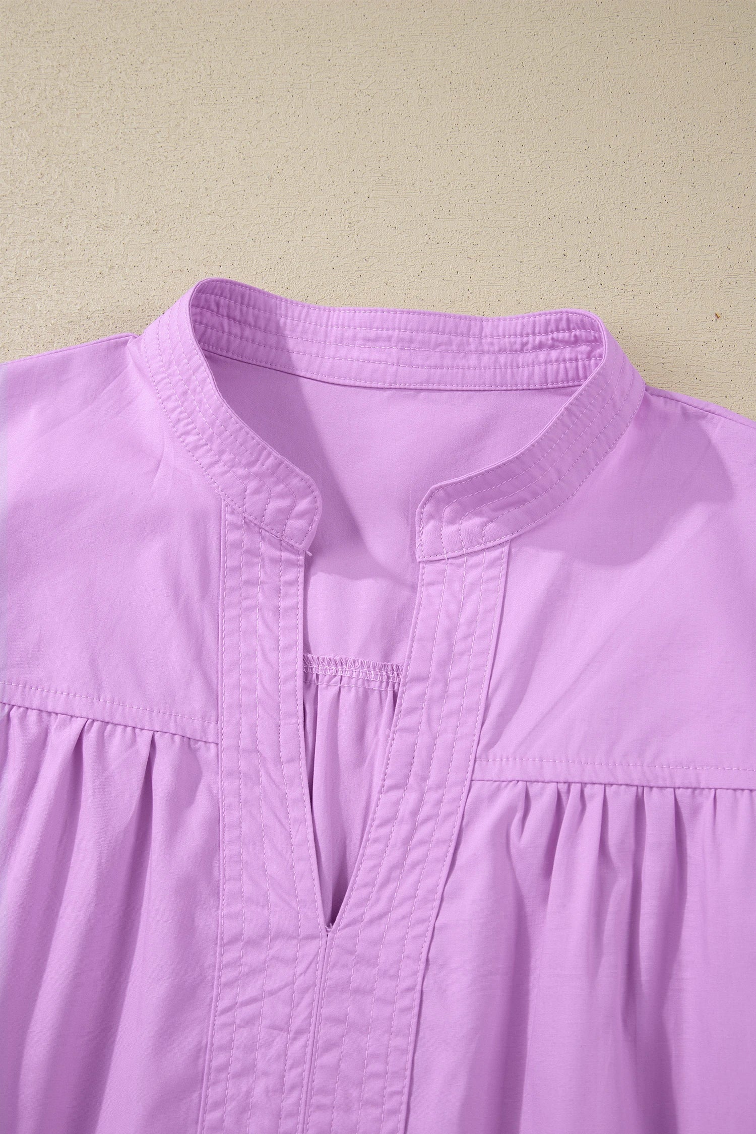 Phalaenopsis V Neck Puffy Half Sleeve Blouse