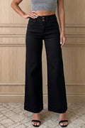 2 Button High Waist Wide Leg Jeans