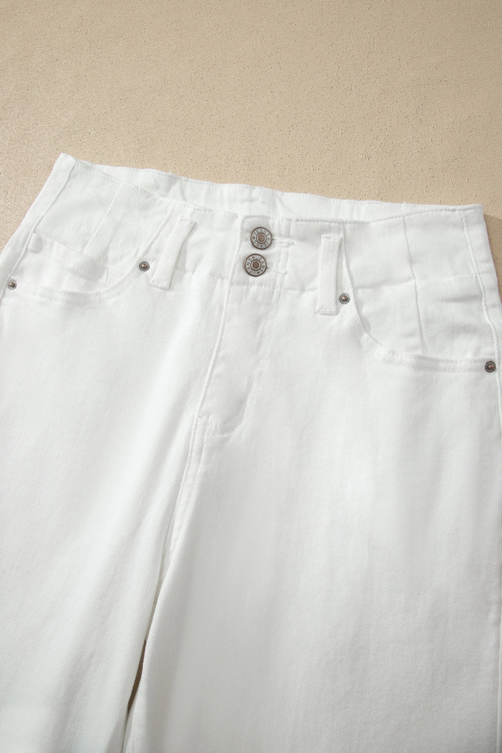 2 Button High Waist Wide Leg Jeans