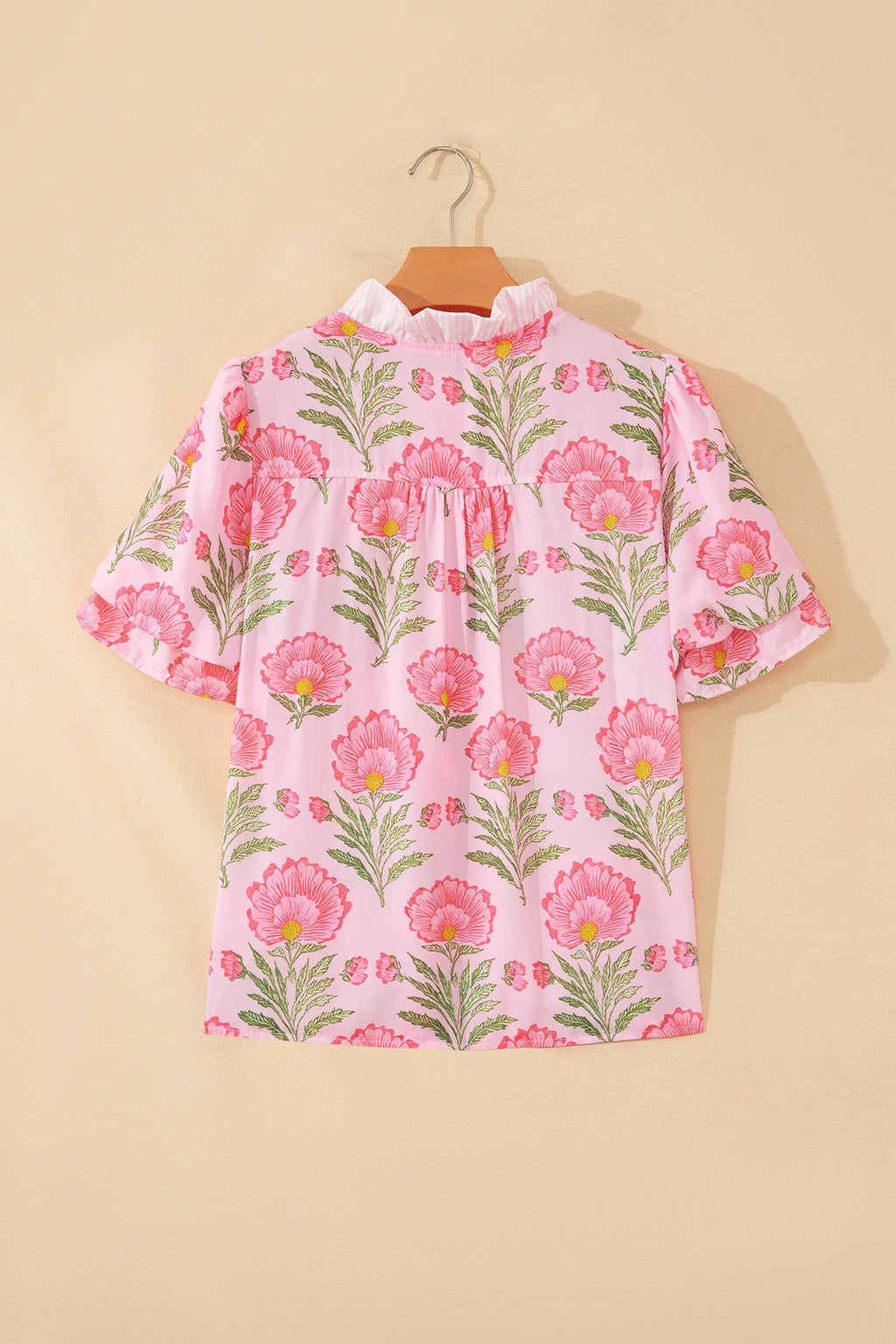 Sweet Blooms Puff Sleeve Shirt - Pink