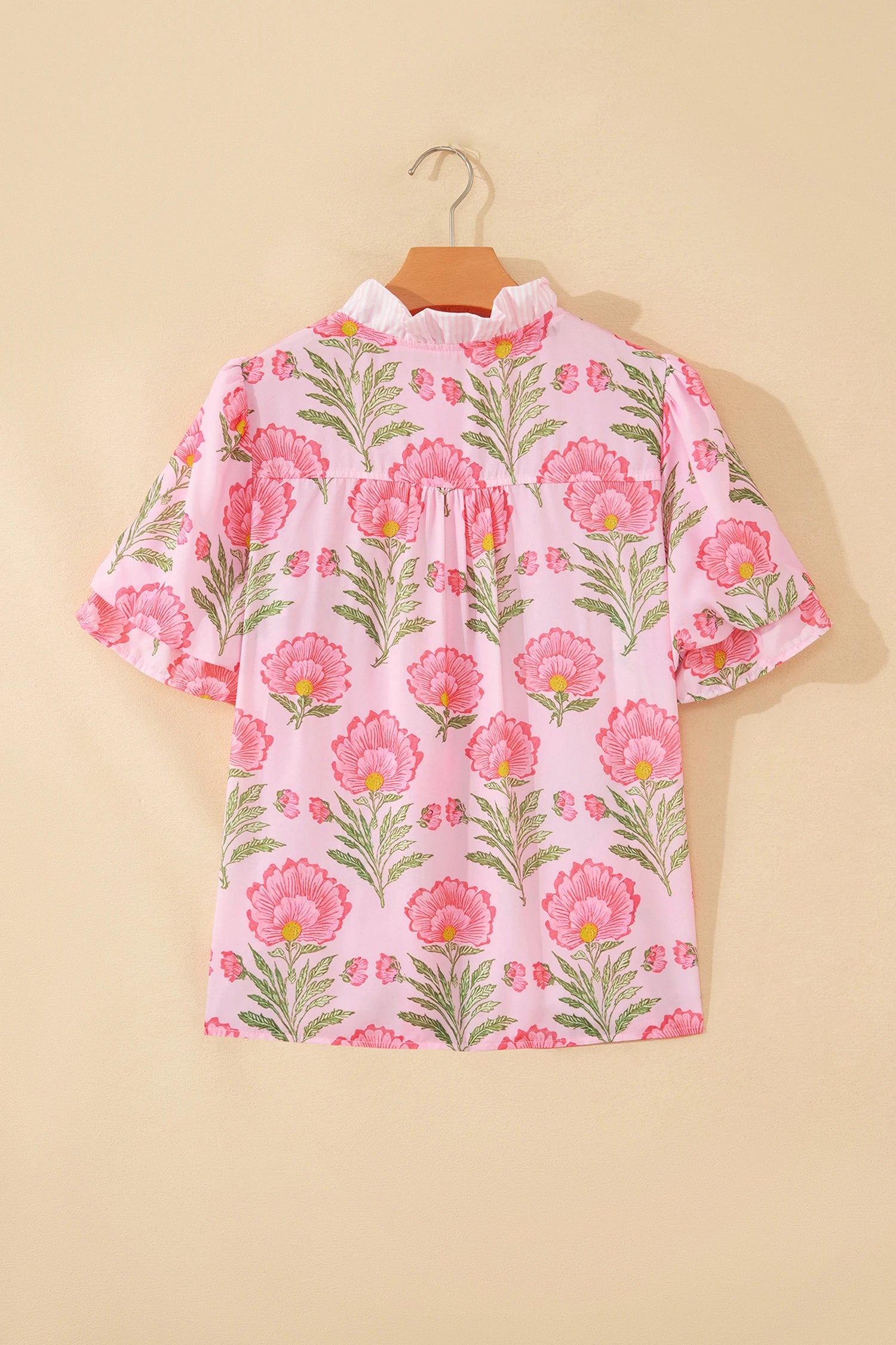 Sweet Blooms Puff Sleeve Shirt - Pink