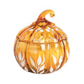 Light Orange Glass Pumpkin Candle