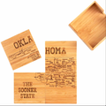 4-Piece Oklahoma Puzzle Coaster Set with Case