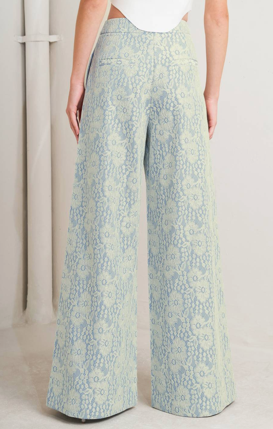 A Woven Bonded Lace Pant