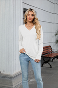 Soft V-Neck Long Sleeve - White