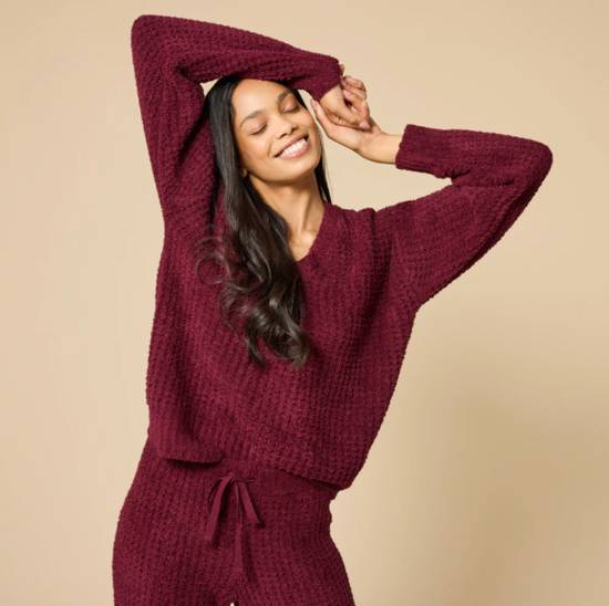 Dream Jersey Lounge Set - Cherry Cola Stripe
