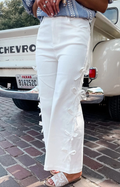 Bow Knot Side Detail Straight Leg Loose Jeans