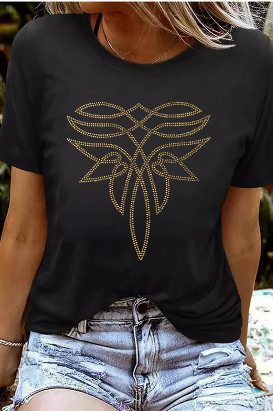 Rhinestone Western Pattern Tee