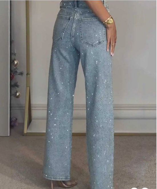 Rhinestone Straight Leg Jean