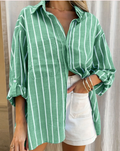 Relaxed Fit Striped Long Sleeve Shirt