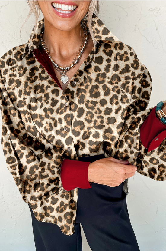 Leopard Print Shirt - Khaki