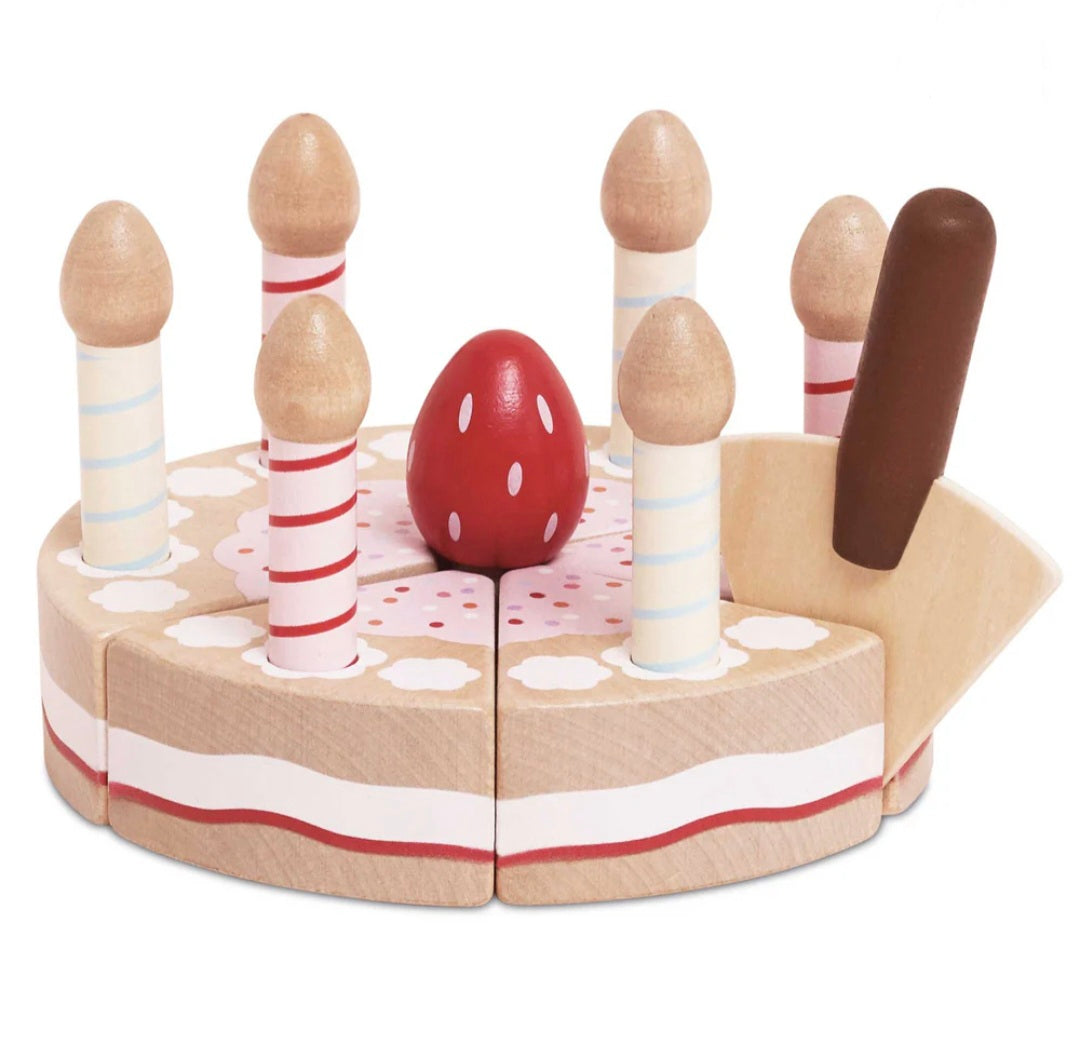 Sliceable Wooden B-Day Cake Toy