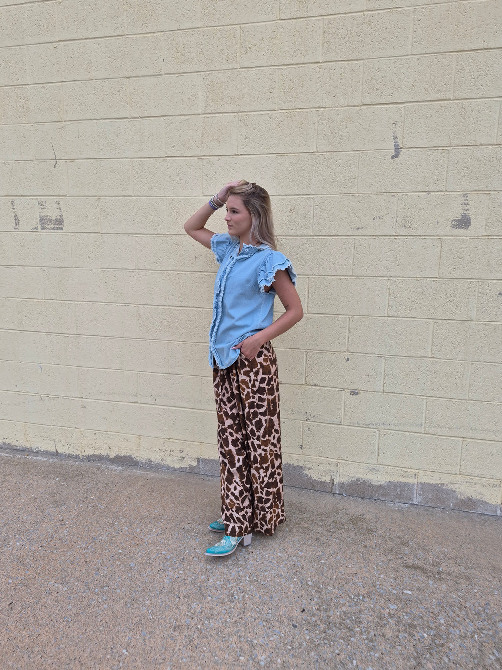 Flying Tomato Printed Woven Pant Leopard