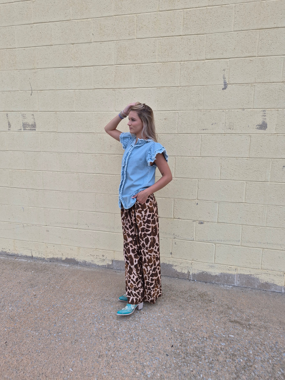 Flying Tomato Printed Woven Pant Leopard