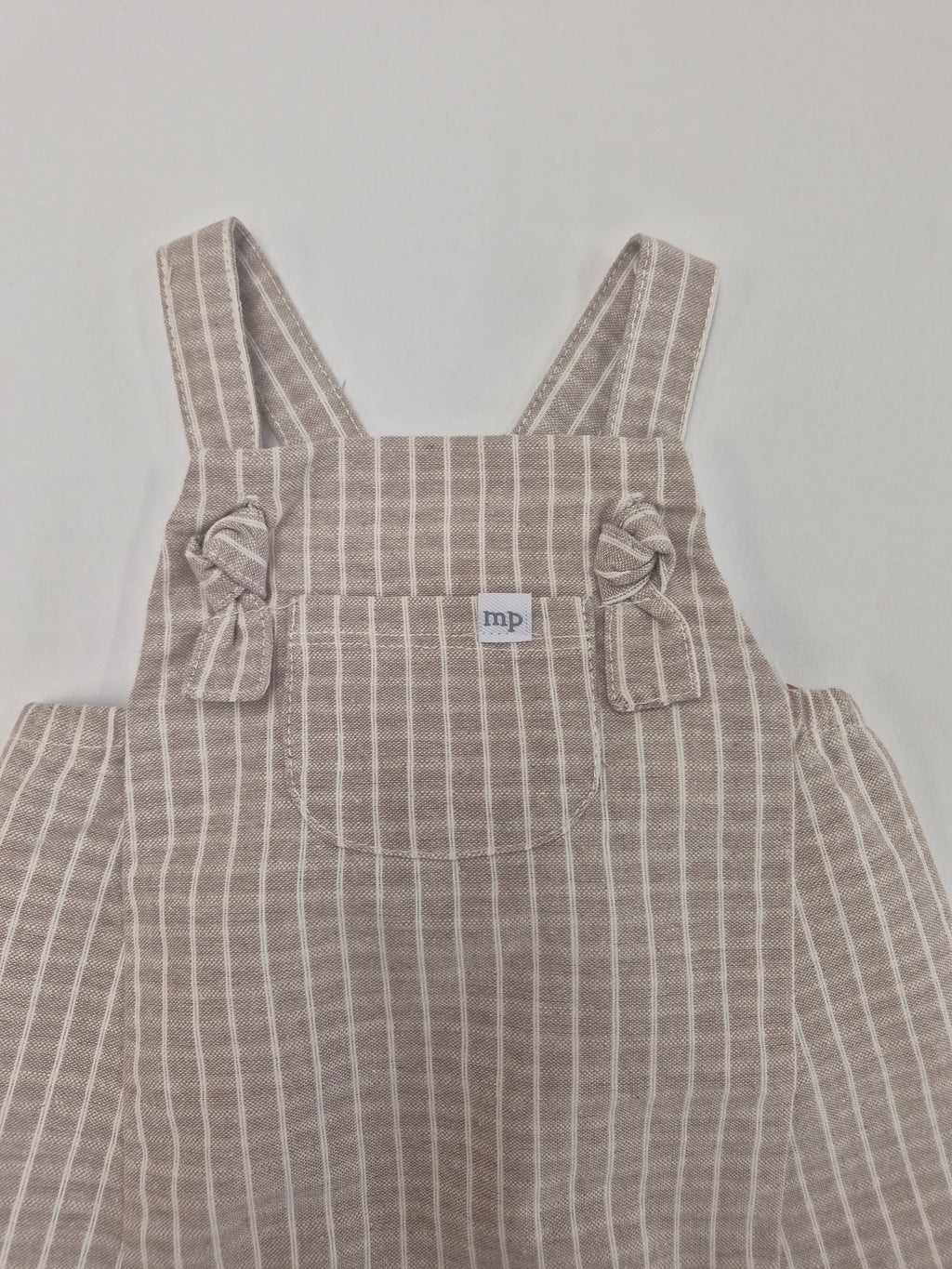 Tan Striped Baby Romper